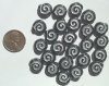25 12mm Black Disks with Silver Swirl